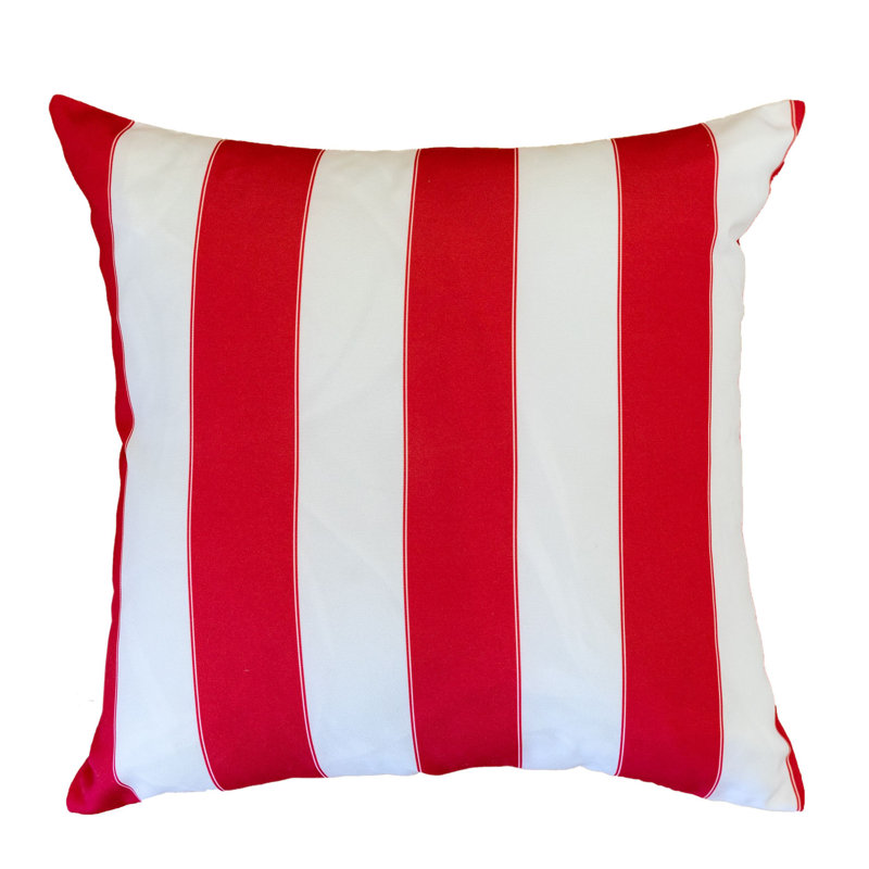 Striped Outdoor Reversible Throw Pillow, Navy, 14" x 20"