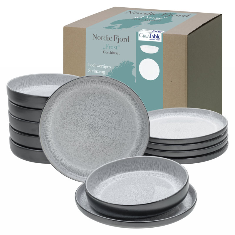 Nordic Fjord 12 Piece Dinnerware Set, Service for 6