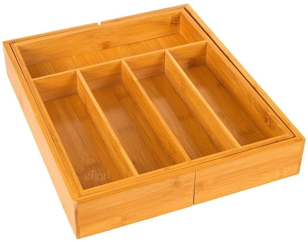 Bamboo Extendable Cutlery Tray