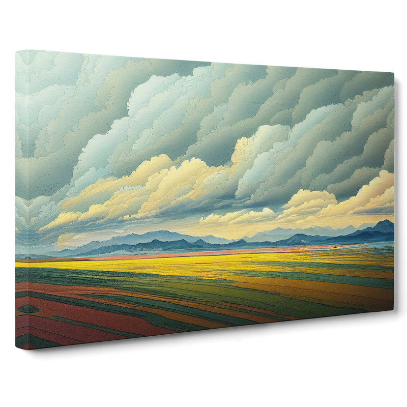 Clouds Over A Meadow - Wrapped Canvas, 50cm H x 76cm W x 3cm D