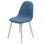 2 chaises de salle à manger de style Mid-Century moderne, revêtement en tissu bleu pâle, pieds en métal noyer, chaises confortables pour 2 places, chaise recouverte de tissu, surface en fer-974875196