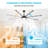 8 Aluminum Blades Industrial Ceiling Fan 3CCT 80inch 6-Speed Reversible Quiet DC Motor , Sliver and Black-91062119-91132637