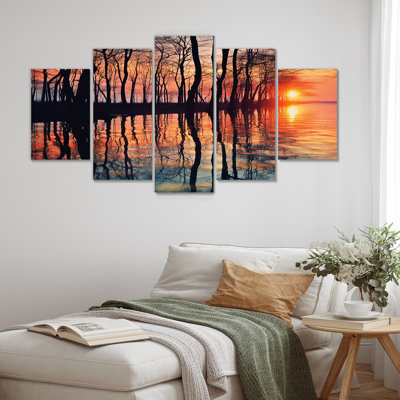 Castleberry - Coucher de soleil, art mural 5 pièces