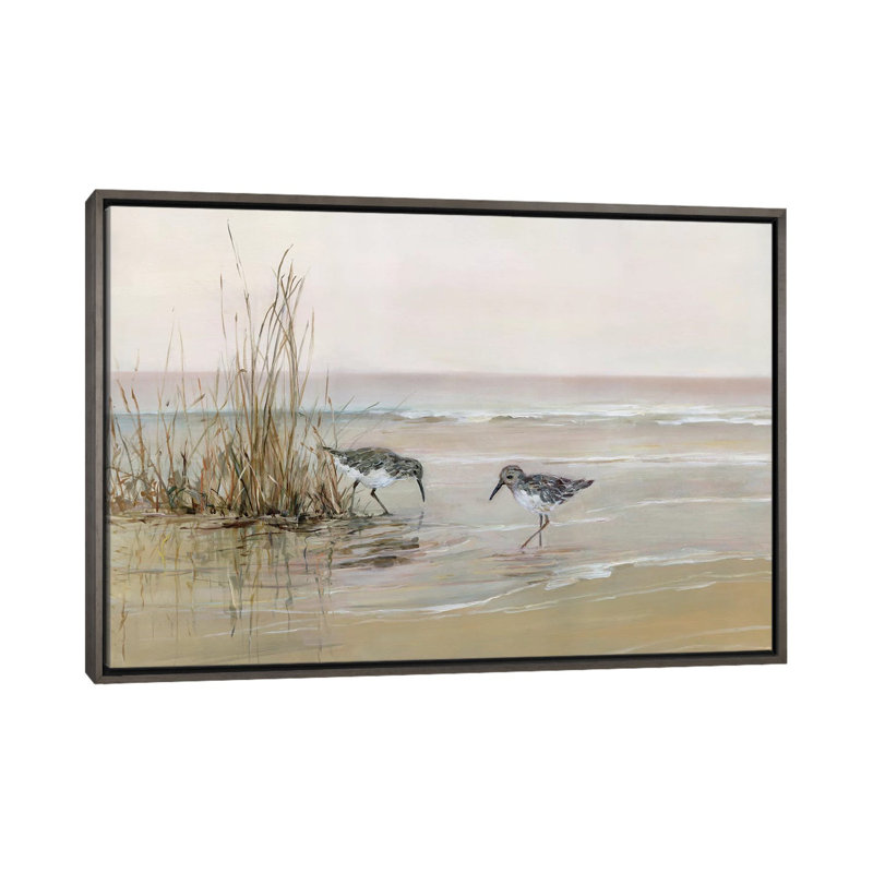 «Early Risers I» par Sally Swatland - reproduction d'art, H 26 po x l 40 po x 1,5 po, Toile encadrée de bois rustique foncé