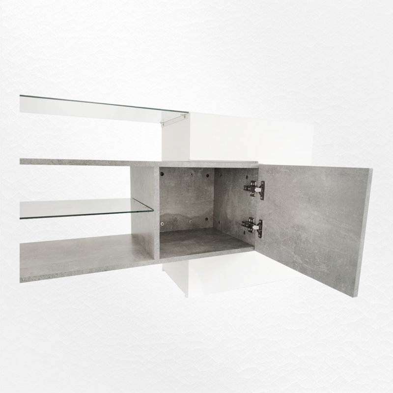 TV Stand for TVs up to 88", White/Gray