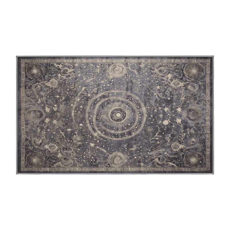 Machine Washable Pink Area Rug, Rectangle 7' x 10'