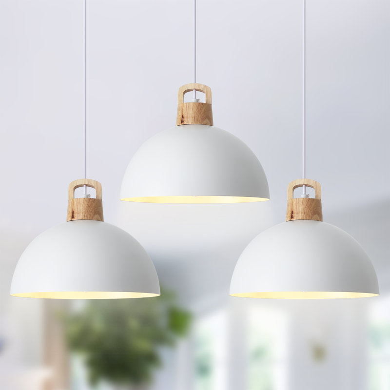 Luminaire suspendu simple 3 lumières Stelmach, Blanc