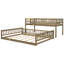 Lit superposé simple au-dessus de grand lit simple avec échelle et garde-corps, conception amovible, structure en bois de pin robuste-781134885