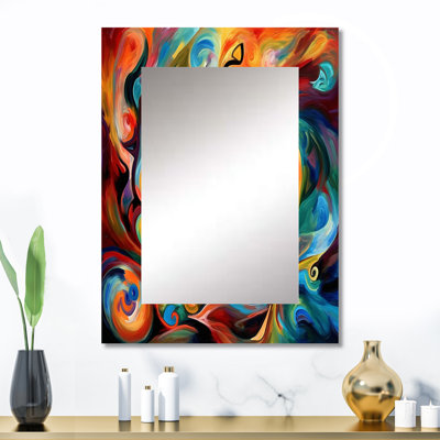 Exploration de la liquidité abstraite jaune II - miroir à encre liquide, miroir mural moderne unique, impression d'art en métal