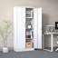 Armoire de rangement en métal pour le garage, armoire verrouillable avec portes et 3 tablettes réglables, armoire d'entrée