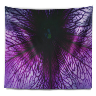 Tapisserie abstraite à motif floral mauve