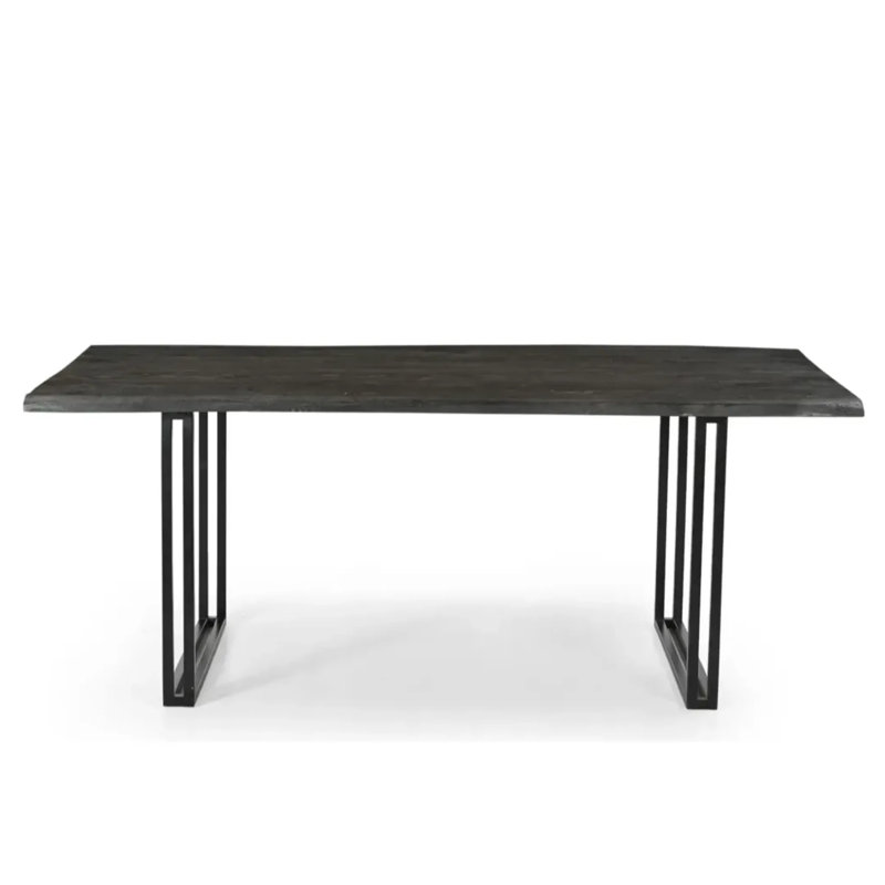 Table de salle à manger en bois massif Barson - Gris, H 30 po x L 96 po x l 42 po