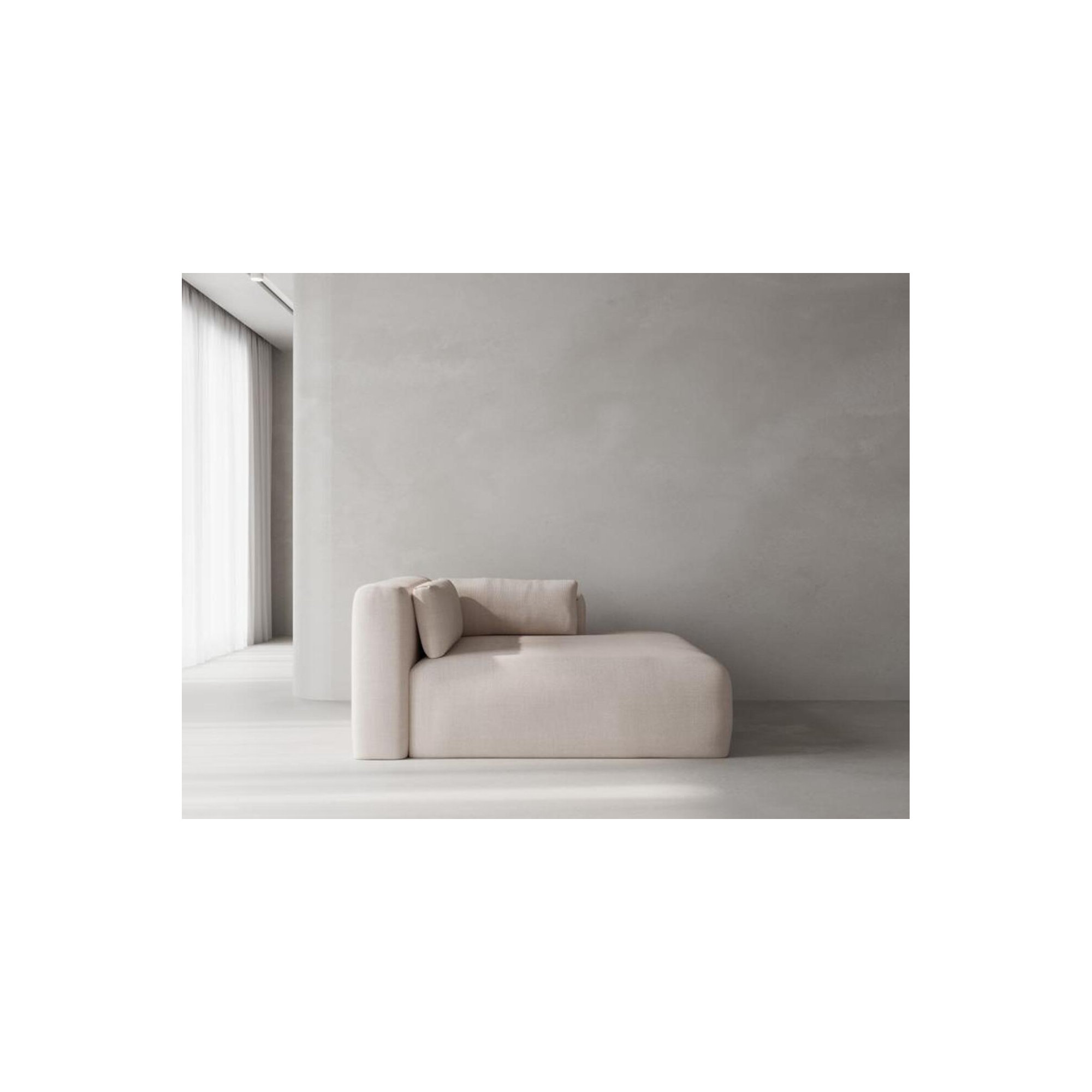 Freddie Upholstered Chaise Lounge, Nevis Ivory