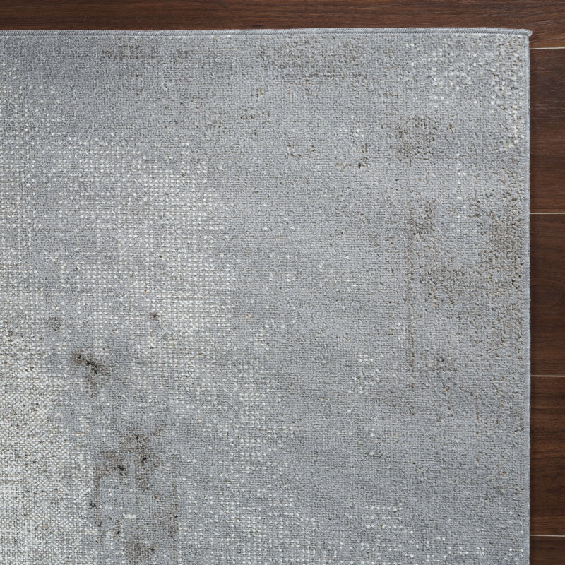 Machine Washable Liam Gray/Black Rug, Runner 2'6" x 8'
