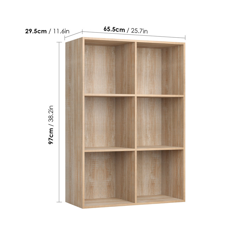 Erofteiu 97cm H x 65.5cm W Bookcase, Oak