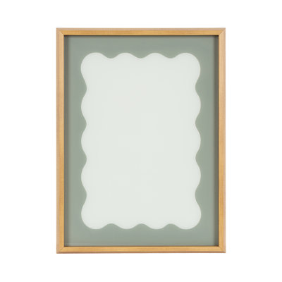 Agave Green Wavy Border by The Creative Bunch Studio Framed Glass Dry Erase Wall Art White Board
