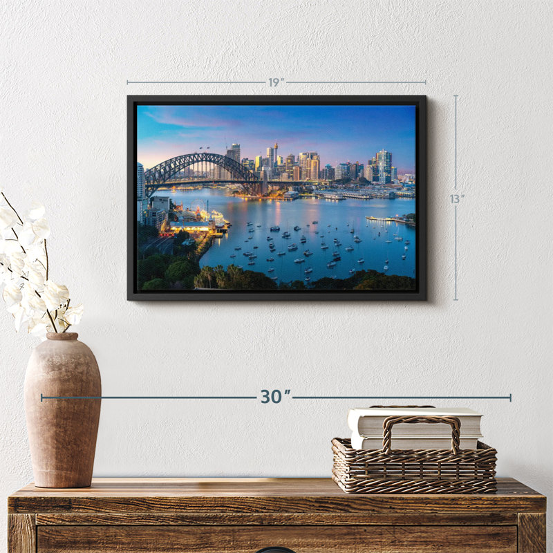 «Bustling Sydney Skyline», reproduction sur toile, H 13 po x l 19 po