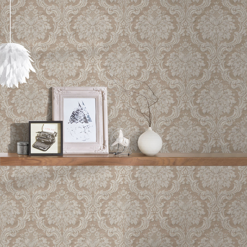 Ewing 10.05m x 53cm Textured Wallpaper Roll, Beige/Brown