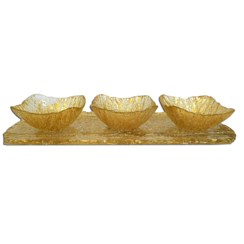 Everly Quinn Glass Divided Serving Dish