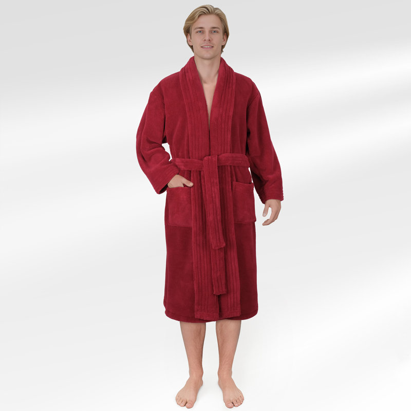 Peignoirs turcs, robes en molleton doux et absorbant doux, Rouge, TG