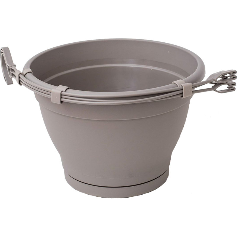 Hanging Planter, 17 cm H x 25 cm W x 25 cm D, Taupe