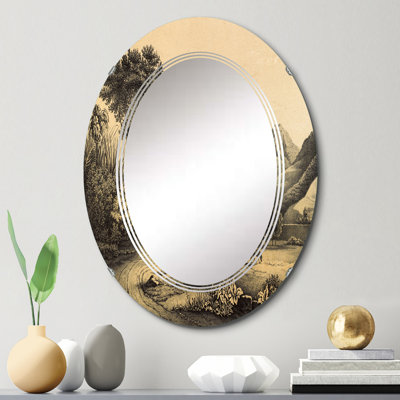 Miroir de salle de bain ovale mural
