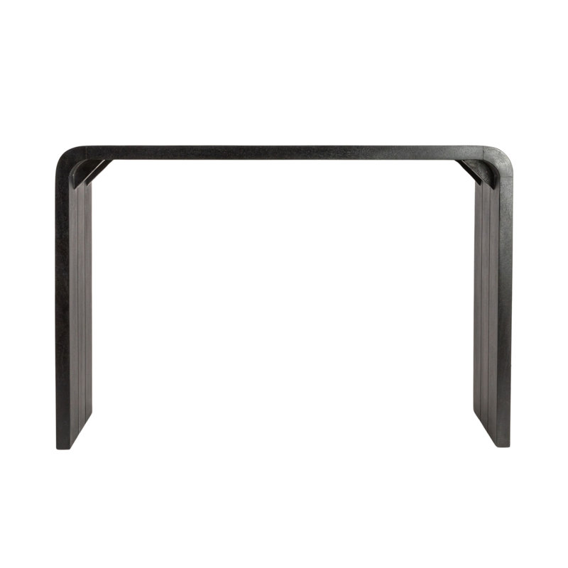 Clyde Modern Waterfall Edge Mango Wood Console Table, Black