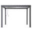 Sunjoy 3m x 3m or 3m x 4m Electric Louvered Pergola with Solar LED Lights, Remote Weatherproof Adjustable Rainproof Aluminum Hardtop Gazebo, with Drainage System, Water and UV Proof-101050616-101050618