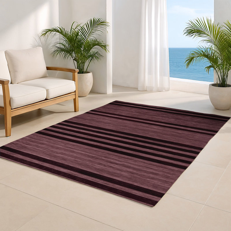 Tapis intérieur / extérieur brun HorizontalStripes, Rectangle 4pi x 6 pi
