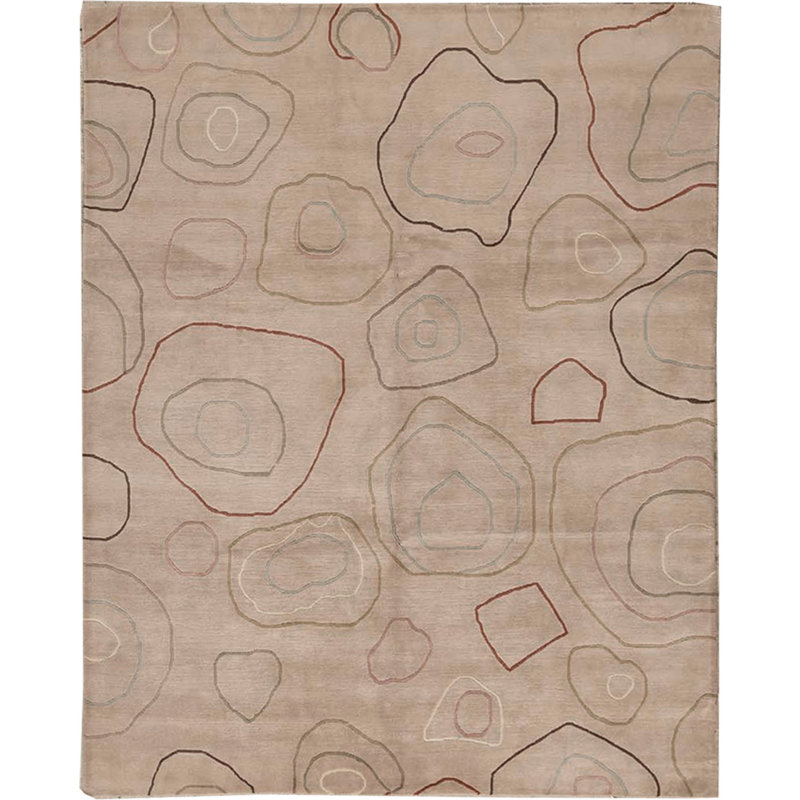 Tapis beige foncé de haute qualité noué à la main