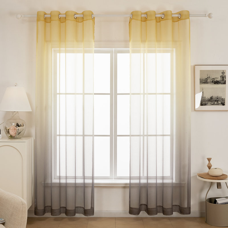 Javia Sheer Curtain Single Panel, 52" W x 96" L