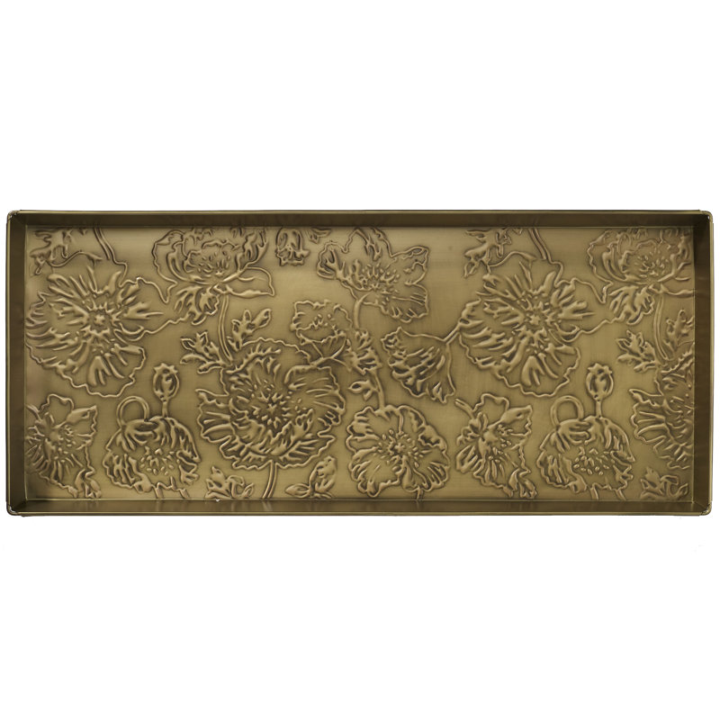 Tapis-décrottoir d'intérieur 30 po x 13 po Poppies Antique, Zinc antique