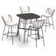 Malti 5-Piece 36" Square Bar Table & Bar Chairs Set - Bliss Linen Cushion-669738549