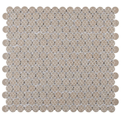 Carreau de mosaïque rond en porcelaine pour plancher et mur 11-7/8 po x 12-5/8 po Hudson Penny