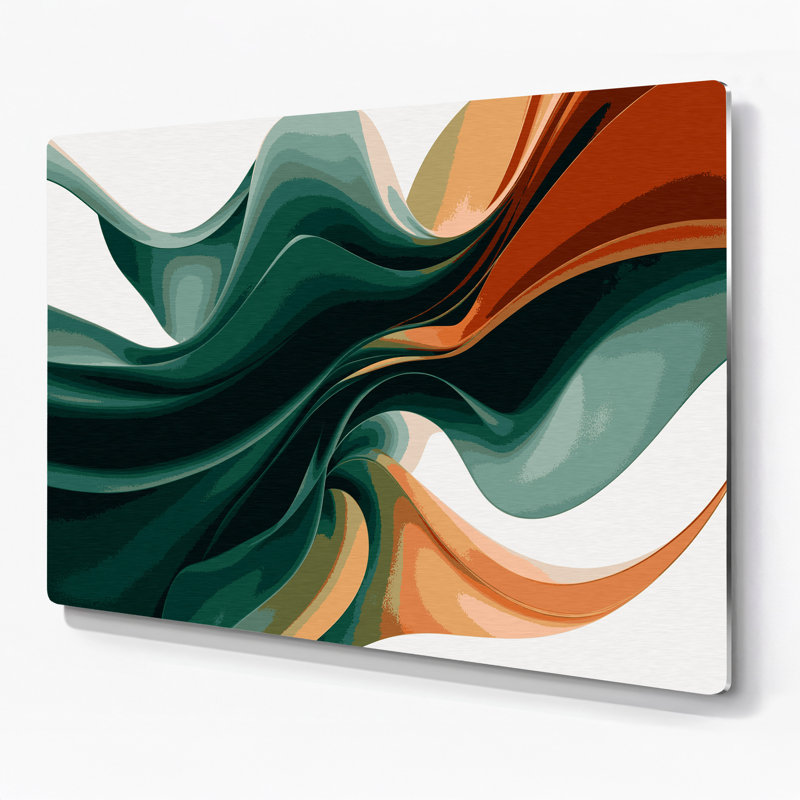 Gradient Abstract 92, art mural en métal vert, H 11 po x l 14 po