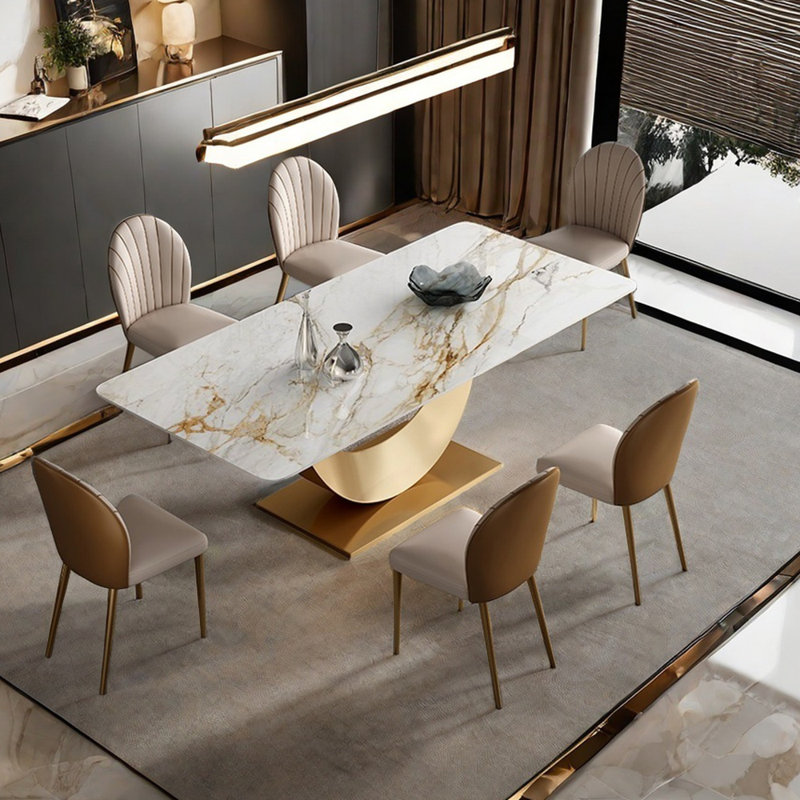 Ensemble de table de salle à manger rectangulaire de style italien, H 29,5 po x L 55,1 po x l 31,5 po