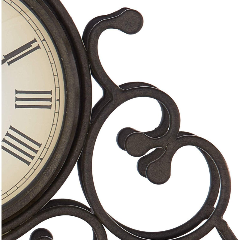 Adelaide Mantel Clock With Wrought-Iron Frame, Antique Finish, Quartz Movement, And Westminster Chime