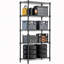 Étagère de rangement 1250 lb Étagère utilitaire 5 niveaux Étagère de rangement en fil métallique pour la maison, la cuisine et le bureau (P 13,7 po x l 23,6 po x H 62,4 po)-1500233575