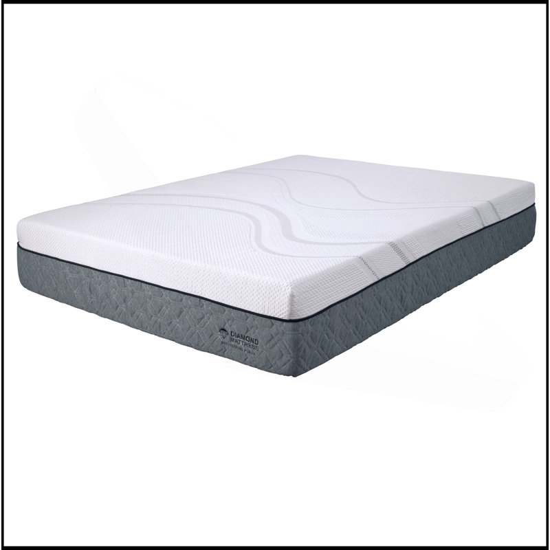 Mousse viscoélastique graphène Diamond Capri, fraîche, conforme, sensible 12 po, certifiée Greenguard Gold, prête pour l'étiquette blanche