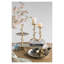 3.4 x 3.4 x 8 Inch Decorative 30-Minute Hourglass with Clear Embossed Rose Motif and Black Sand