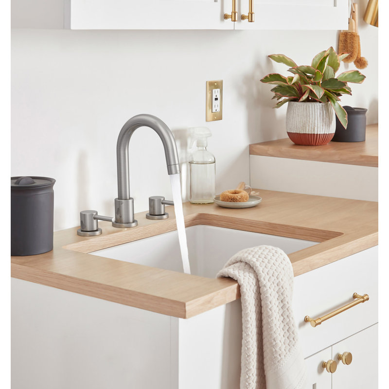3-Hole Bathroom Faucet with 360° Swivel Spout, Ceramic Cartridge & Lead-Free Certifications - Adjustable Mounting, Dual Handle for Sink/Bathtub (CP/BN/B9/BG)