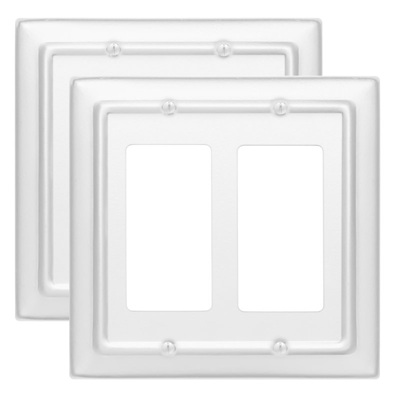 Architectural 2-Gang Rocker Standard Wall Plate, White