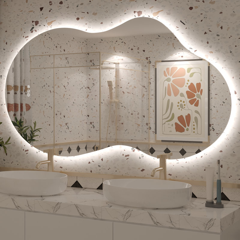 Miroir de salle de bain Molly, 60 po x 32 po, Rétroéclairé seulement