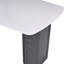 Table de salle à manger rectangulaire en verre trempé de style moderne pour 6 personnes, avec un motif en marbre avec des pieds en métal évidé noirs, une table de salle à manger idéale pour les salons et les bureaux à domicile.-32322017-32322019