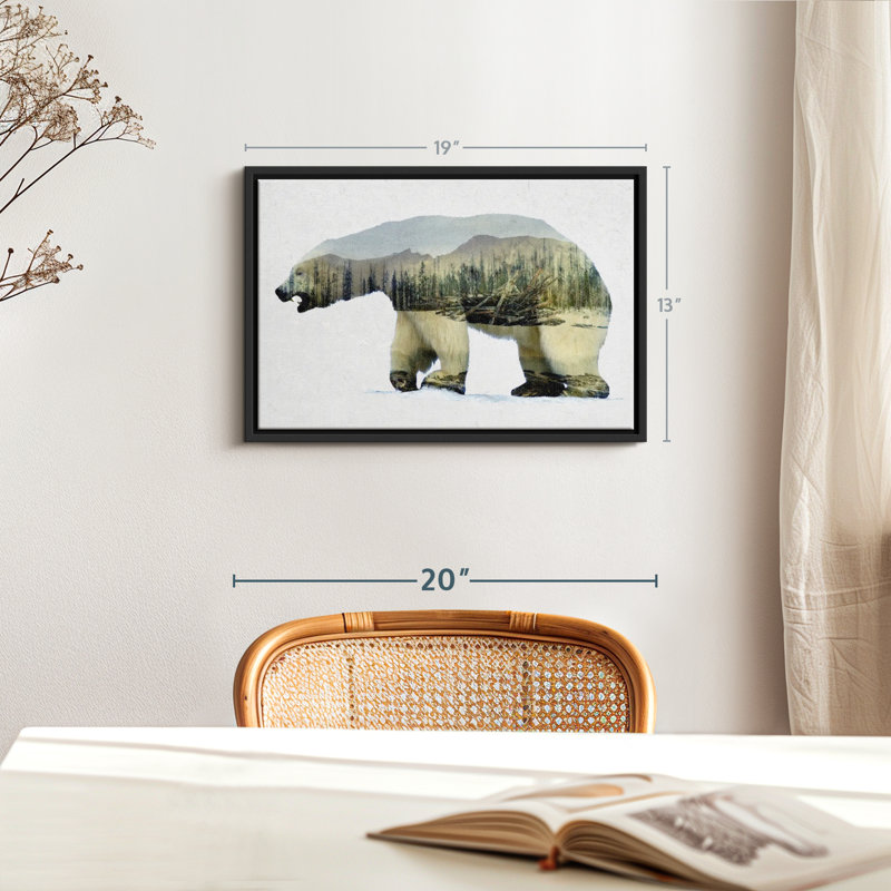 Arctic Polar Bear Wall Art Canvas Print, H 13 po x l 19 po