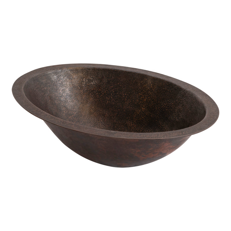 Lavabo de salle de bain ovale sous le comptoir 19 po Terra, Brun foncé
