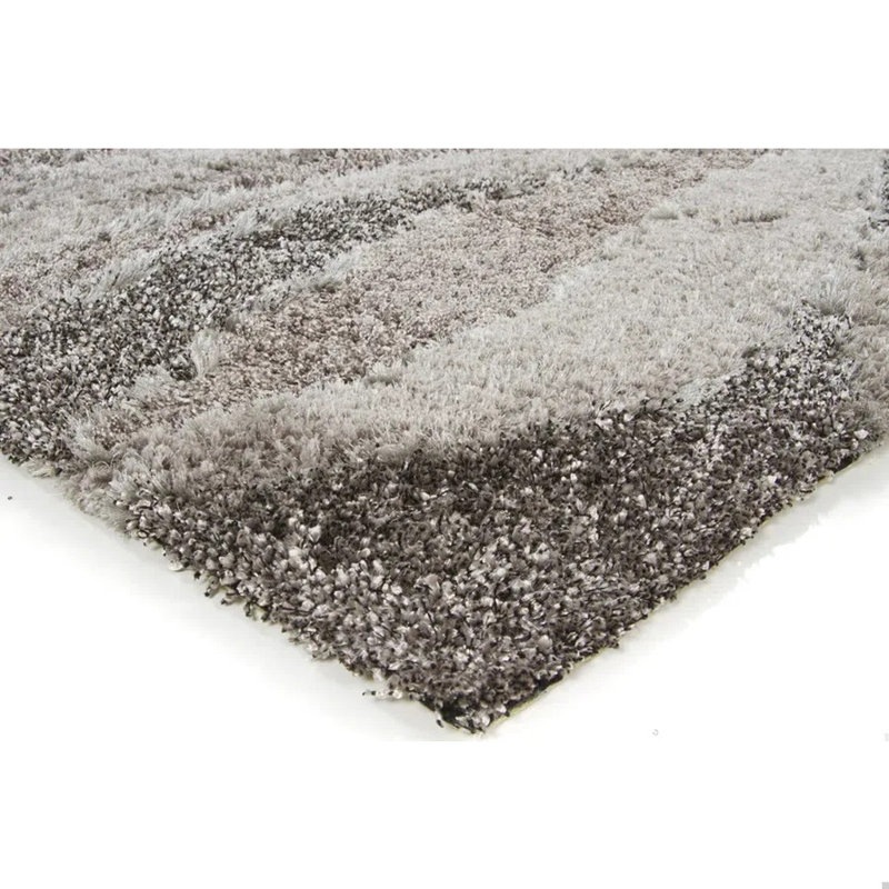 Areva Shag Gray Area Rug, Rectangle 5' x 7'6"