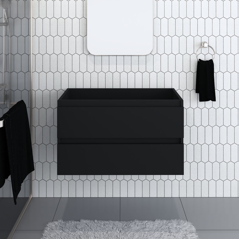 Salt 35.25'' Single Bathroom Vanity Base Only, Black