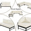 Ensemble de canapé d'extérieur multi-personnes dans un cadre blanc, en aluminium antirouille, spacieux et confortable, adapté aux jardins, aux cours et aux balcons