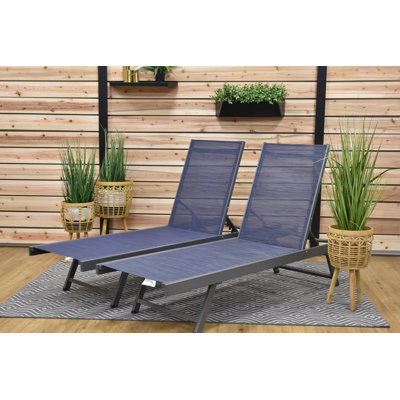Keilia Aluminum Urban Sun Lounger Made with Premium Phifertex Outdoor Fabric